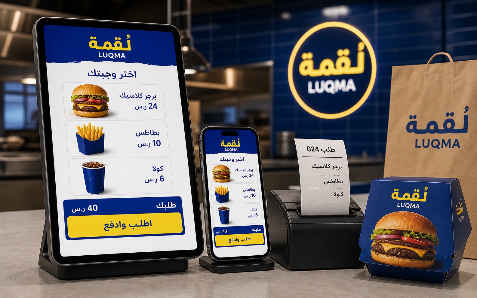 تصور توضيحي لخدمة نظام الطلب والدفع الذاتي